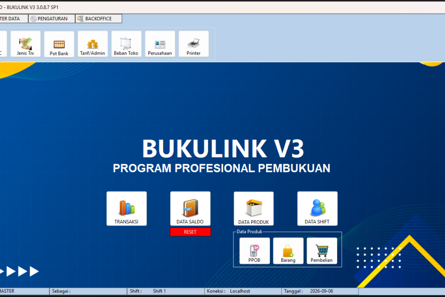 BUKULINK V3 - Program Toko Pembukuan Agen Terlengkap