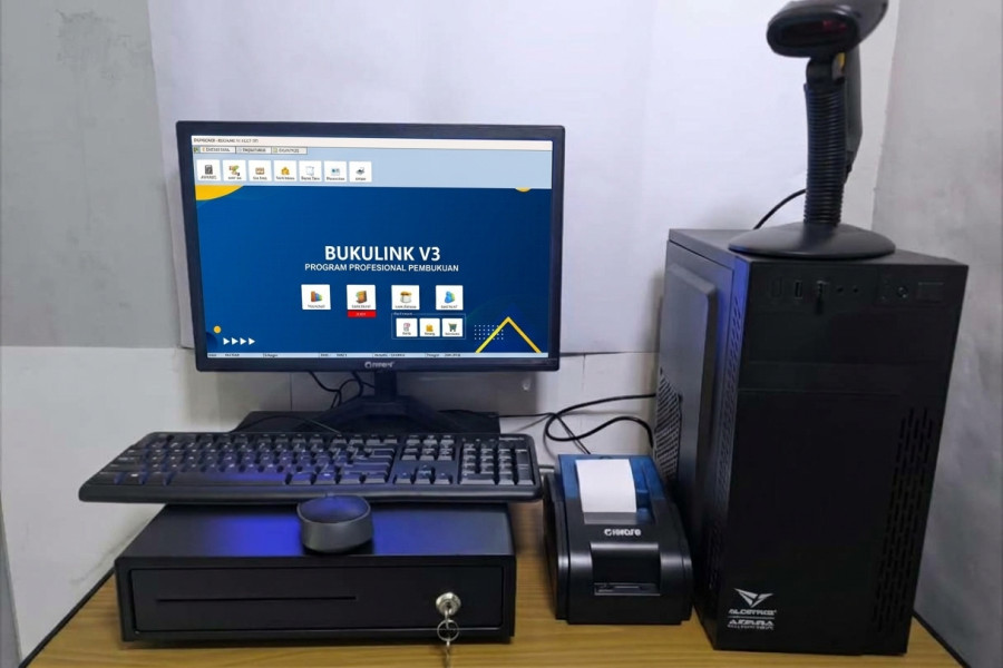 Seperangkat PC Kasir khusus Agen Toko Retail dan konter LENGKAP